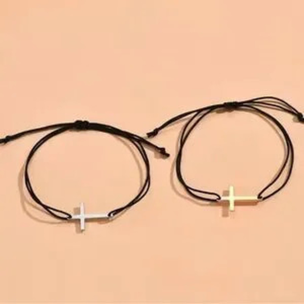 Couple Cross Bracelet string Rope for couples - Picture 2 of 5